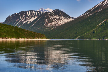 Wall Mural - Volcanoes of Kamchatka. Travel, tourism and mountaineering on the Kamchatka Peninsula, Russia