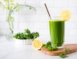 Healthy and refreshing homemade green vegetable juice