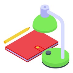 Poster - Desktop lamp icon isometric vector. Table desk