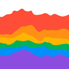 LGBT Rainbow Wave Flag Flutter Of Lesbian, Gay, And Bisexual Colorful Concept Vector Background