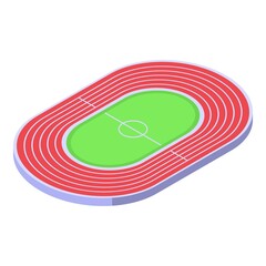 Poster - Runner app field icon isometric vector. Sport fitness
