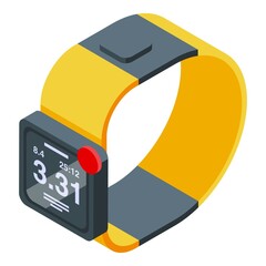 Poster - tracking watch icon isometric vector. health runner