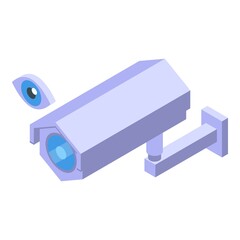 Poster - Road traffic camera icon isometric vector. Car drive