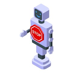 Poster - Road sensor robot icon isometric vector. Car traffic