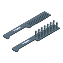 Canvas Print - Beard comb icon isometric vector. Hair hipster
