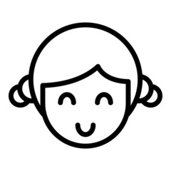 Poster - Cute girl head icon outline vector. Face hair