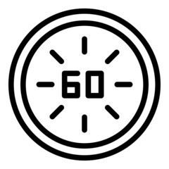 Wall Mural - Hour time icon outline vector. Map clock