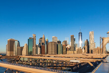 Manhattan Seen From The Brooklyn Bridge.