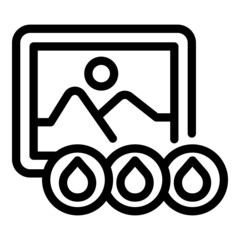 Poster - Ink printer picture icon outline vector. Toner copier