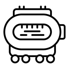 Poster - Railway crossing icon outline vector. Railroad train