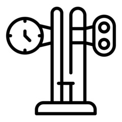 Poster - Train station icon outline vector. Railway track