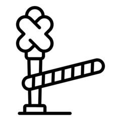 Poster - Railroad barrier icon outline vector. Train gate