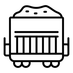 Poster - Full sand wagon icon outline vector. Rail train