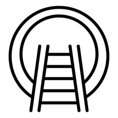 Poster - Railway tunnel icon outline vector. Traffic signal