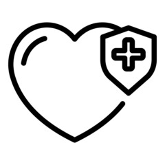 Canvas Print - Heart medical health icon outline vector. Human cardiology