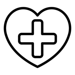 Wall Mural - Medical heart icon outline vector. Human cardiac