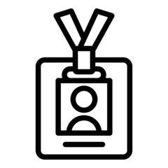 Poster - Id card icon outline vector. Badge name
