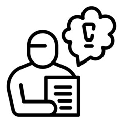 Poster - Support icon outline vector. Customer chat