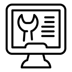 Poster - Repair online support icon outline vector. Chat customer