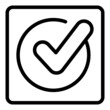 Approved norm icon outline vector. App test