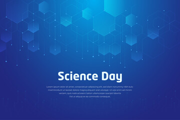 Vector illustration of a background for World Science Day. Science Day design with modern, shinny and technology background.