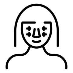 Sticker - Face operation icon outline vector. Open anatomy