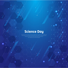 Happy National Science Day background with modern, geometric, technology, science and innovation element. Science Day vector illustration