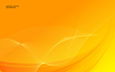 Wall Mural - Yellow Abstract Gradient background with wave and smooth line. orange abstract wave background. Vector Illustration