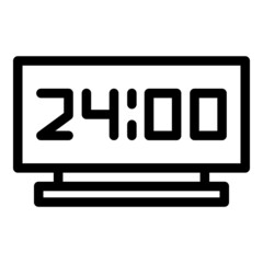 Poster - Digital alarm clock icon outline vector. Web call