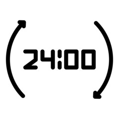 Poster - 24 hour duration icon outline vector. Deadline date