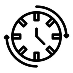 Poster - Hour clock icon outline vector. Timer duration