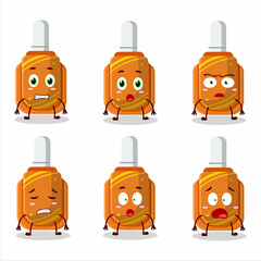 Poster - Character cartoon of orange correction pen with scared expression