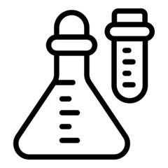 Poster - Chemical flask icon outline vector. Laboratory science