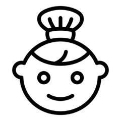 Poster - Cute girl avatar icon outline vector. Face female