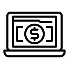 Poster - Laptop banking icon outline vector. Bank app