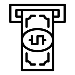 Poster - Atm take money icon outline vector. Bank wallet