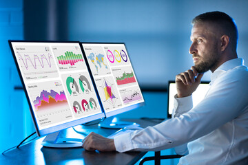 Poster - Business Analyst Working Late
