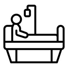 Wall Mural - Hospital medical bed icon outline vector. Help service