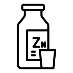 Sticker - Zn drink icon outline vector. Iron element