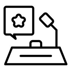 Poster - work desktop icon outline vector. bulb solution