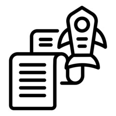 Poster - startup idea icon outline vector. team office