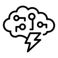 Poster - Storm data cloud icon outline vector. Information data
