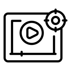 Poster - Video business idea icon outline vector. Brain market