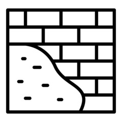 Wall Mural - New brick wall icon outline vector. Mortar layer