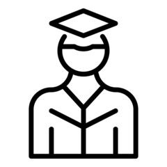 Poster - Graduation student icon outline vector. Study office
