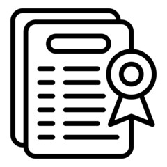 Poster - Graduation diploma icon outline vector. Study office