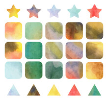 Infographics Isolated Elements Watercolor  Vector Set 