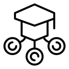 Poster - Graduation hat icon outline vector. Office study
