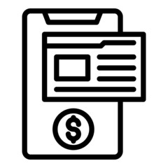 Poster - Online cash icon outline vector. Report resume