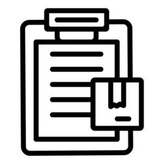 Poster - Parcel check icon outline vector. Fill form